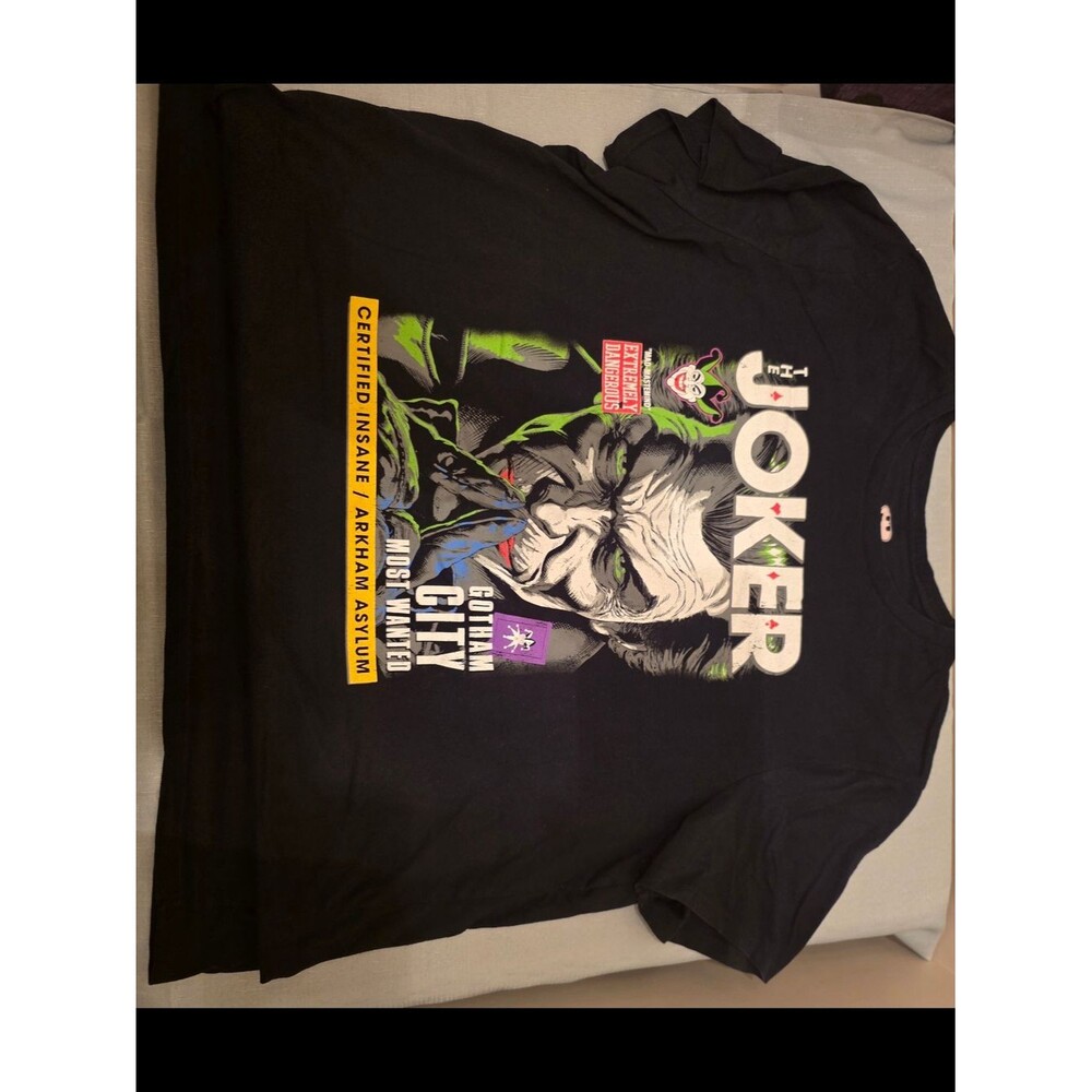 Men's Black Joker Graphic Tee - Comic Villain Artwork 4XL